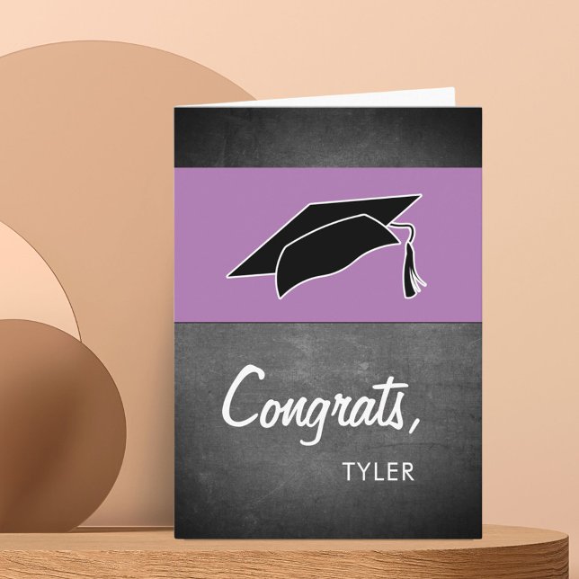 Carte Casquette de remise des diplômes moderne violet ta (Créateur téléchargé)