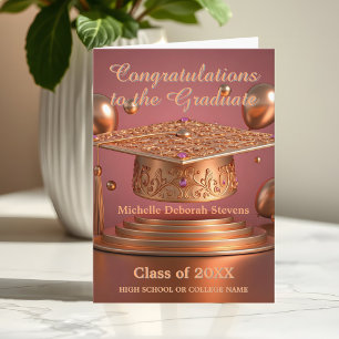 Carte Casquette de remise des diplômes sophistiquée avec
