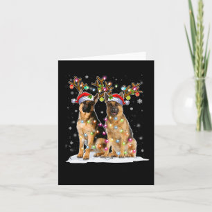 Carte Casquette de rennes malinois belge Père Noël Chris