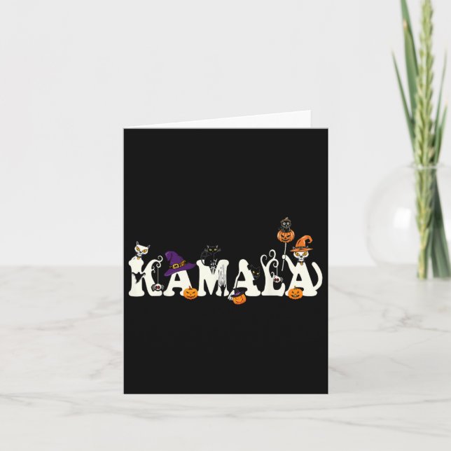 Carte Casquette de sorcière Citrouille de chats Hallowee (Devant)