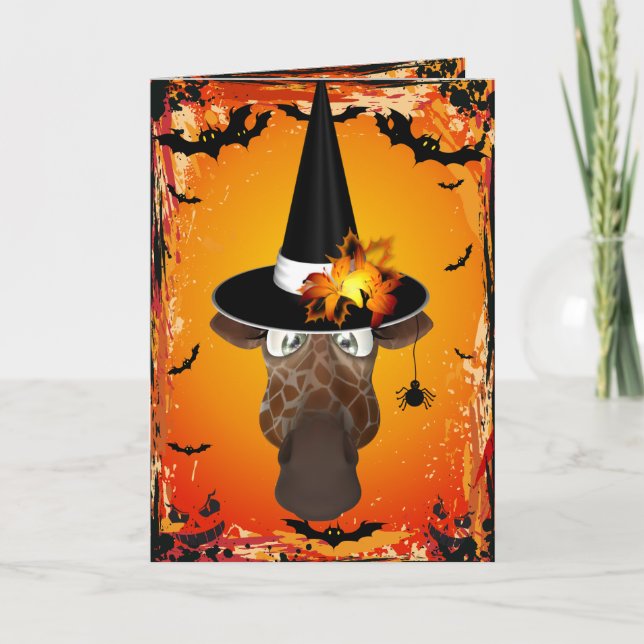 Carte Casquette d'Halloween en sorcière (Devant)