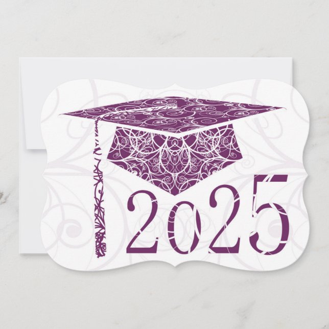 Carte Casquette Floral violet et blanc 2025 (Devant)