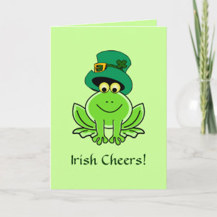 Carte Casquette irlandais drôle de lutin de grenouille