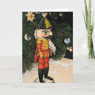 Carte Casse-noisette vintage sous l'arbre de Noël