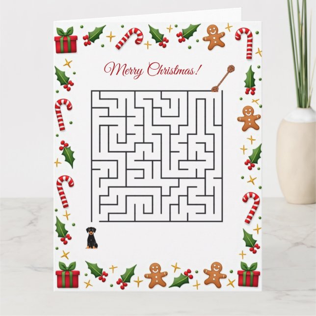 Carte Casse-tête de Noël de Doberman Puzzle de vacances (Devant)