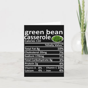 Carte Casserole de haricot vert Nutrition Faits alimenta