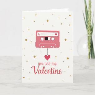 Carte cassette amour rétro
