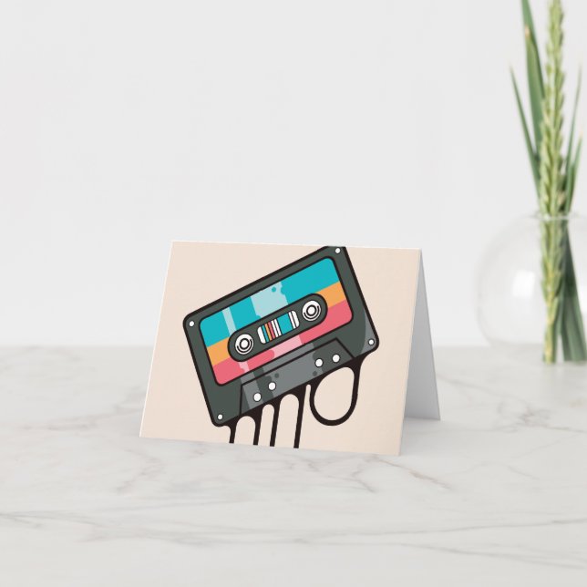 Carte cassette de musique colorée (Devant)