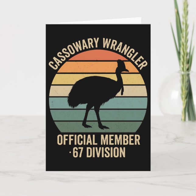 Carte Cassowary Keeper funny Retro bird lover (Devant)
