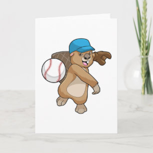 Carte Castor au sport de baseball avec casquette