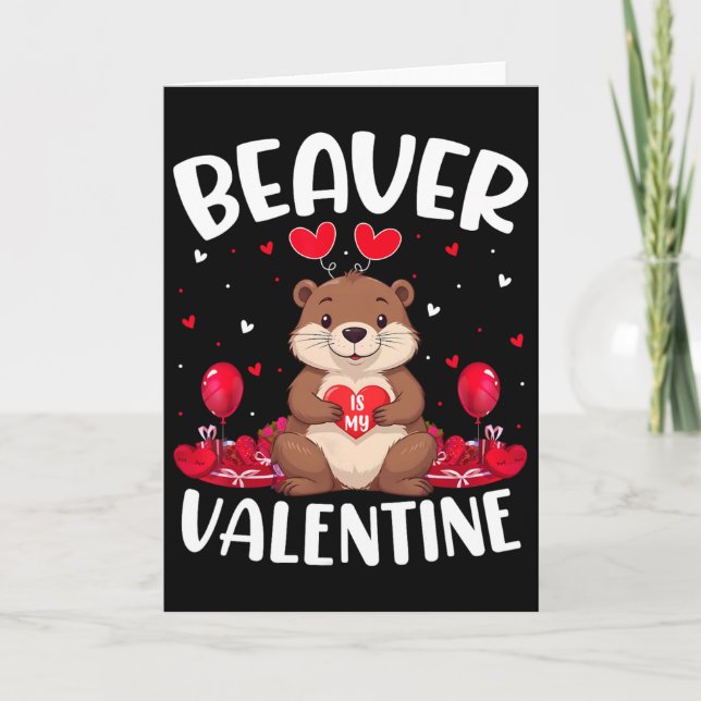 Carte Castor est mon amour de la Saint-Valentin Cœurs Ca (Devant)