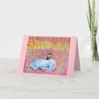 Carte Cat and Horse Friends Whimsical Art