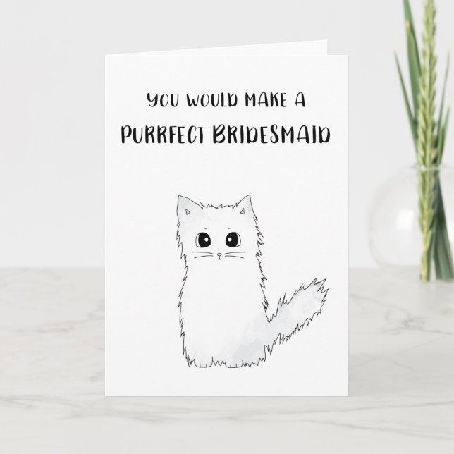 Carte Cat bridesmaid proposal card (Devant)