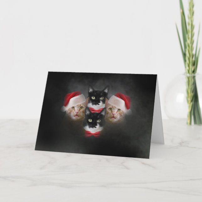 Carte Cat Christmas Card Bohemian Catsody (Devant)