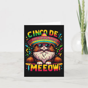 Carte Cat Cinco De Meow Parti Mexicain Enfants Cinco De