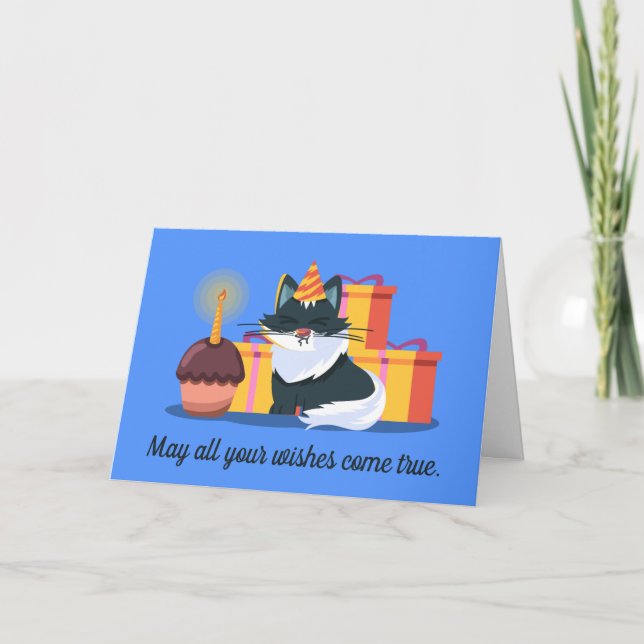 Carte Cat, Cupcake, Présents Anniversaire (Devant)