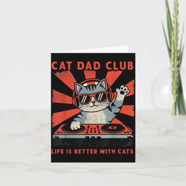 Carte Cat Dad Club, Life Is Better With Cats, Cat Dad Fu (Devant)
