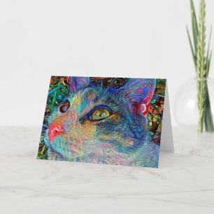 Carte Cat Face Peint 1 Art Note Card