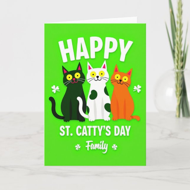 Carte Cat Family St Cattys Day Card (Devant)