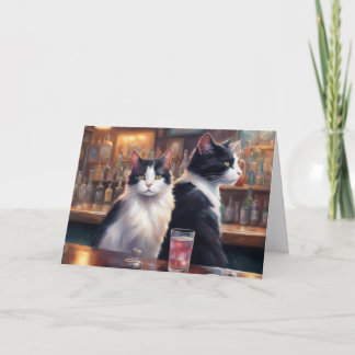 Carte Cat ignoring each other Happy Hour bar
