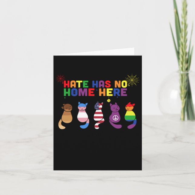 Carte Cat Lgbt Hate N'A Pas De Maison Ici Sticker (Devant)