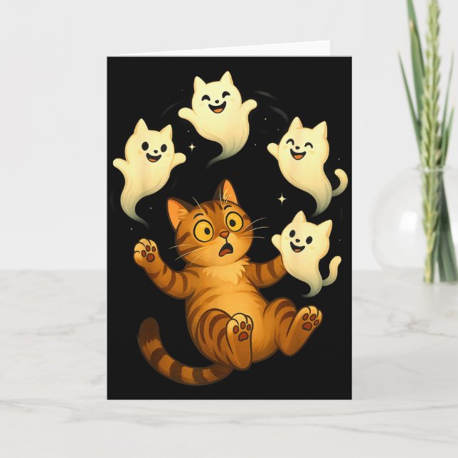 Carte Cat Meme Funny Soky Halloween Kitty  (Devant)