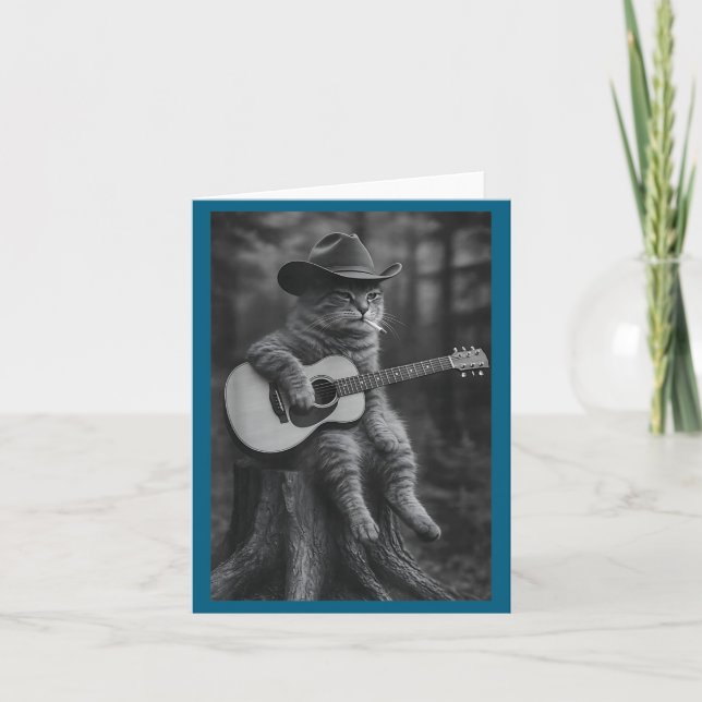 Carte Cat Smoking Cigarette Racoon Ossum Funny Meme Cowb (Devant)