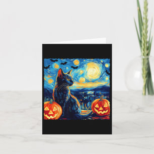 Carte Cat Starry Nuit Van Gogh Amoureux des chats Bateau