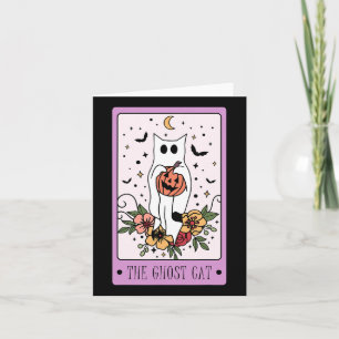 Carte Cat Tarot Card Ghost Halloween Citrouille Chat Lov