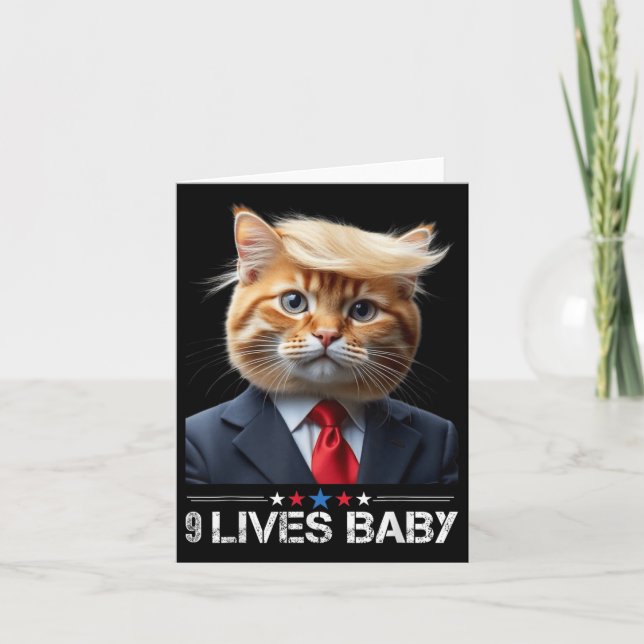 Carte Cat Trump 9 Lives Baby (Devant)