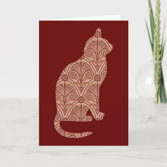 Carte Cat Vintage Floral Card Series 11 (Devant)