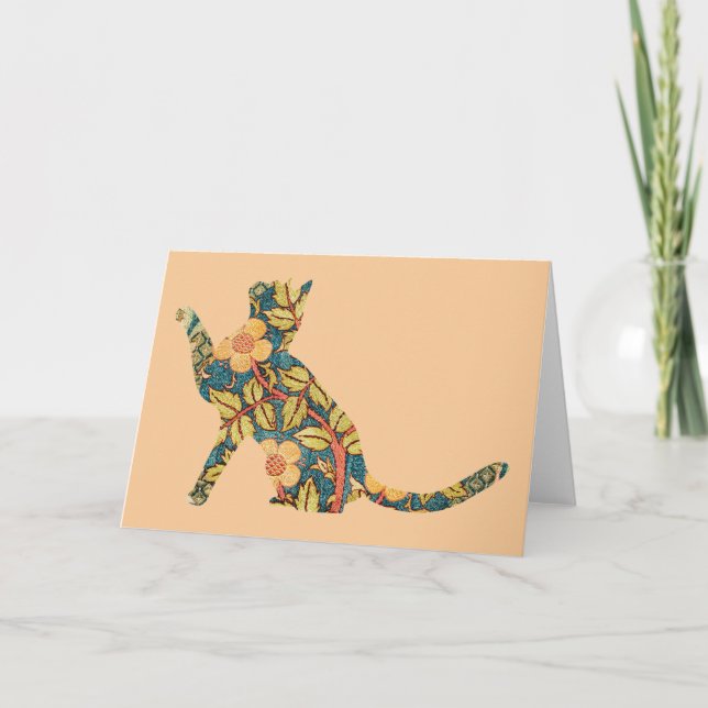 Carte Cat Vintage Floral Card Series 15 (Devant)