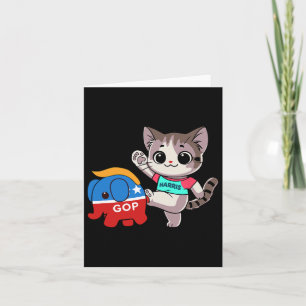 Carte Cat Vs Gop Elephant - Kamala Harris - Anti Trump