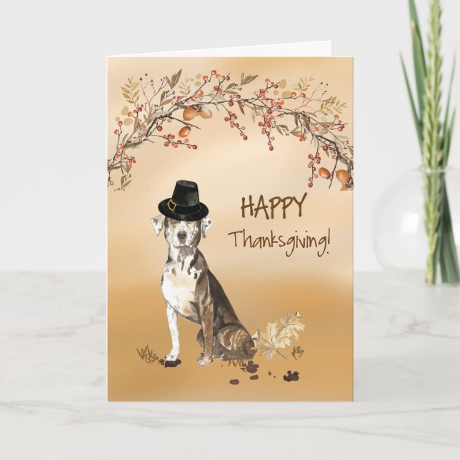 Carte Catahoula Leopard Chien drôle Casquette Thanksgivi (Devant)