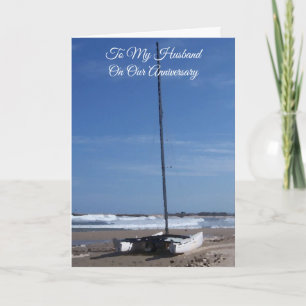 Carte Catamaran Anniversaire de Mariage du Mari Personna