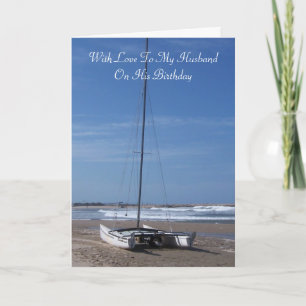Carte Catamaran Boat Personalised Husband Birthday