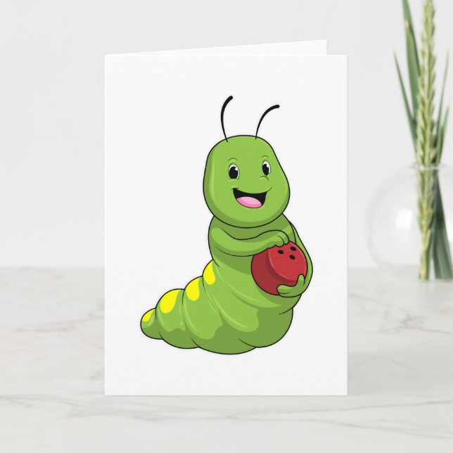 Carte Caterpillar au Bowling avec Bowling ball (Devant)
