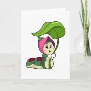 Carte Caterpillar avec feuille