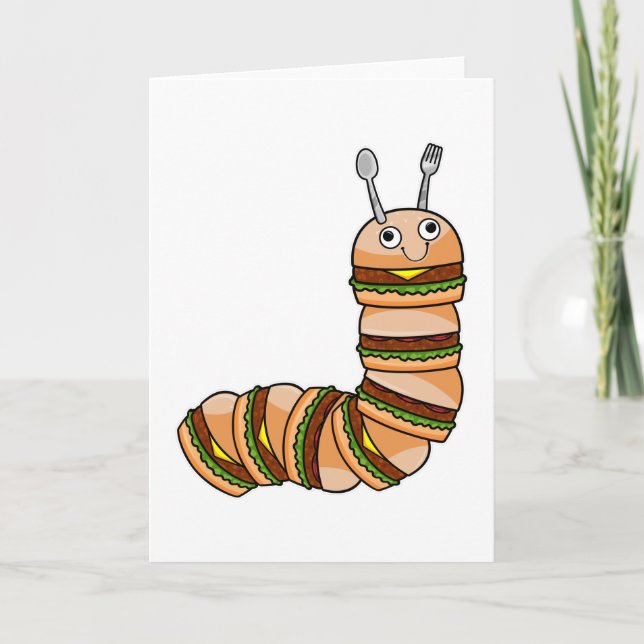 Carte Caterpillar comme Cheeseburger au Boeuf & Salade (Devant)