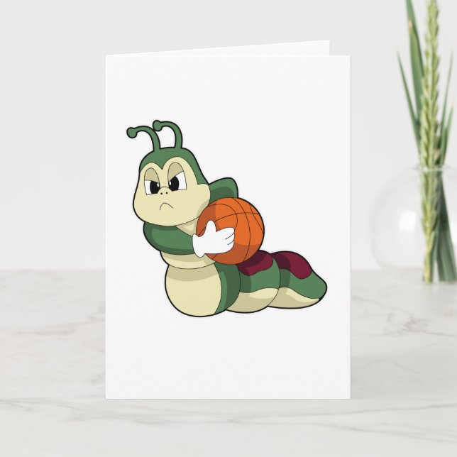 Carte Caterpillar comme joueur de basket-ball avec baske (Devant)