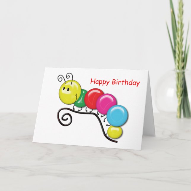 Carte Caterpillar sur une brindille (Devant)