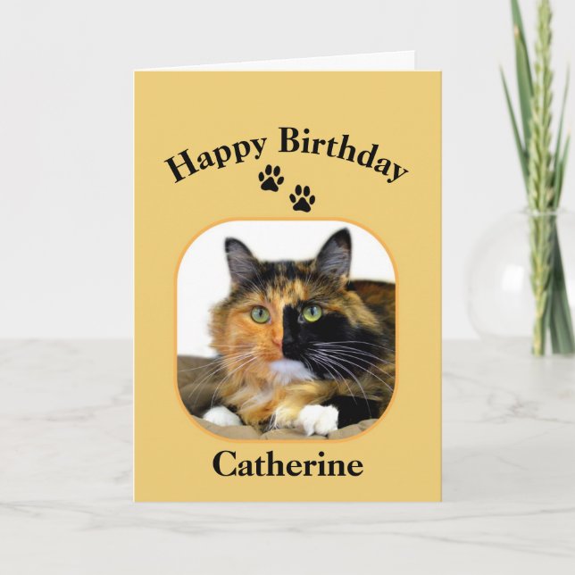 Carte Catherine Calico Chat Joyeux anniversaire (Devant)