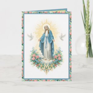 Carte Catholic Anniversaire Notre-Dame de Grâce Floral