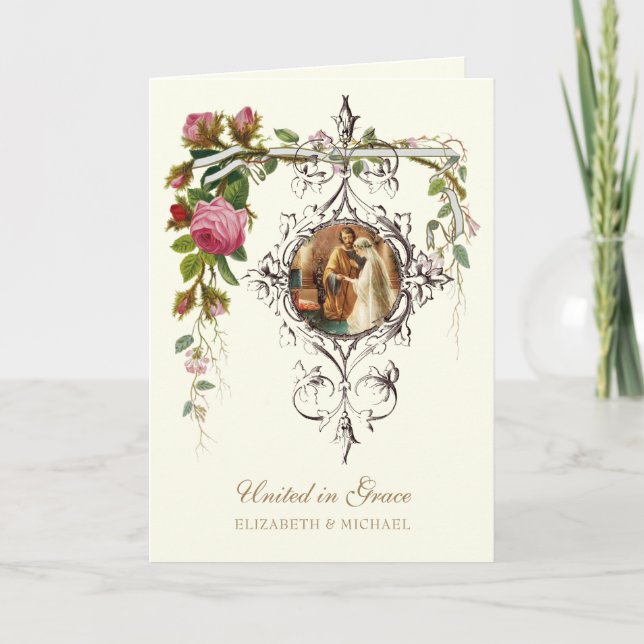Carte Catholic Convalidation  United in Grace Wedding (Devant)