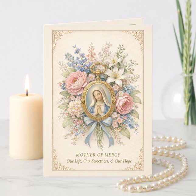 Carte Catholic Mother of Mercy Marian Prayer  (Créateur téléchargé)