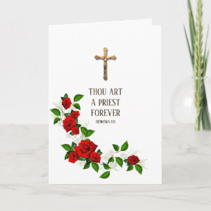 Carte Catholic Priest Anniversary Ordination Crucifix
