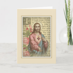 Carte Catholic Religious Sacred Heart of Jesus