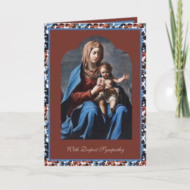 Carte Catholic Sympathy Virgin Mary Jesus Rosary (Devant)
