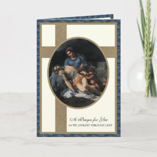 Carte Catholique Carême Pieta Prière Vierge Marie Jésus