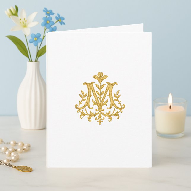 Carte catholique Marian Monogram – Totus Tuus (Créateur téléchargé)
